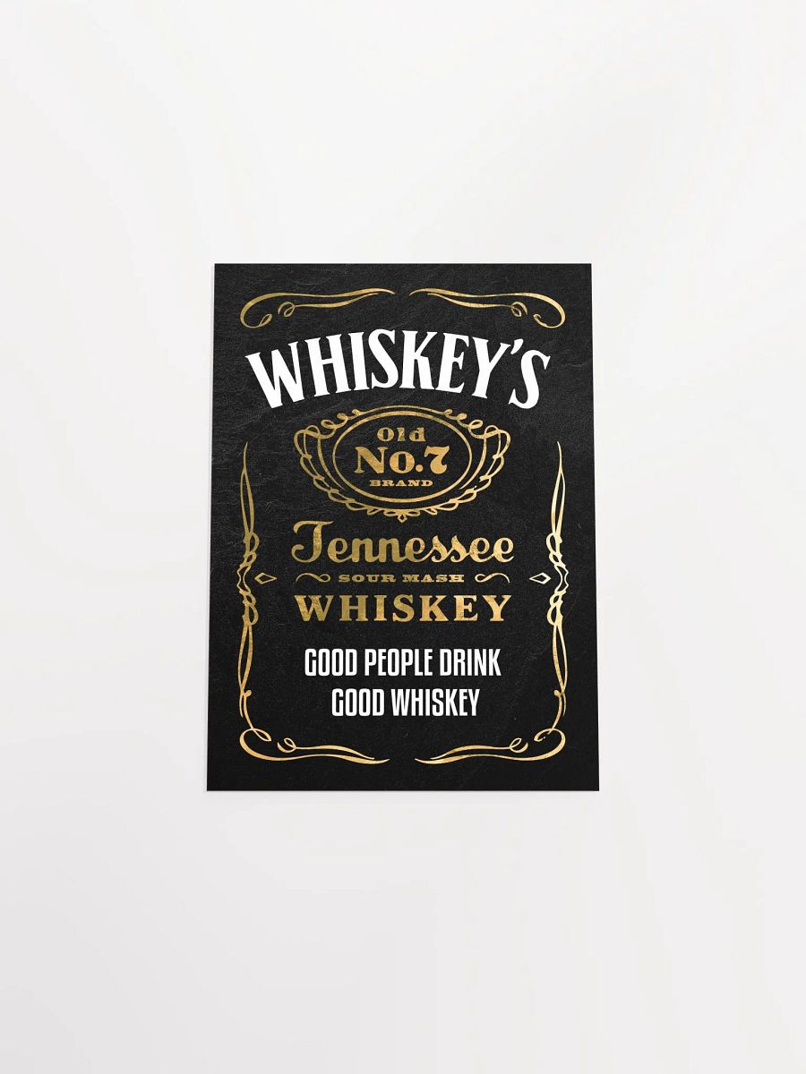 Good people drink good whiskey / Jack Daniel's — Whiskey gold blackboard art deco poster with quote, vintage gold poster product image (9)