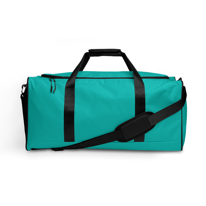 Aquamarine Blue Solid Color Duffel Bag product image (1)
