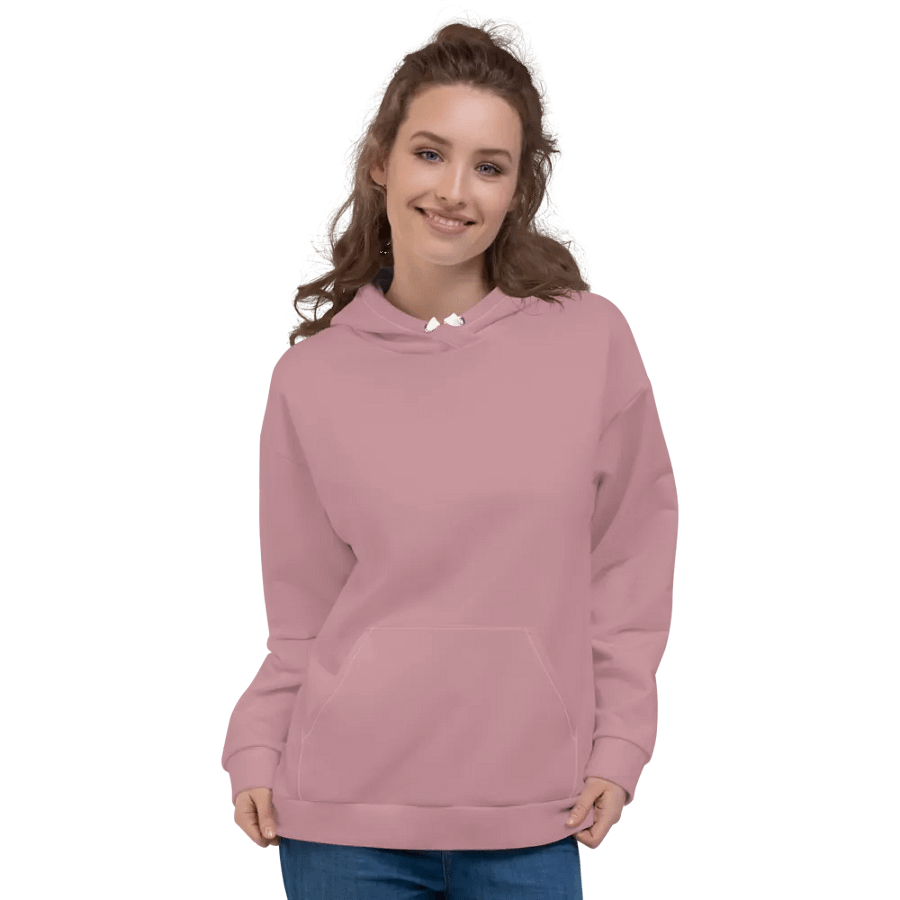 Plain Dusty Pink Soft Summer Unisex Recycled Polyester Heavyweight Premium Hoodie by Treasure Pie product image (4)