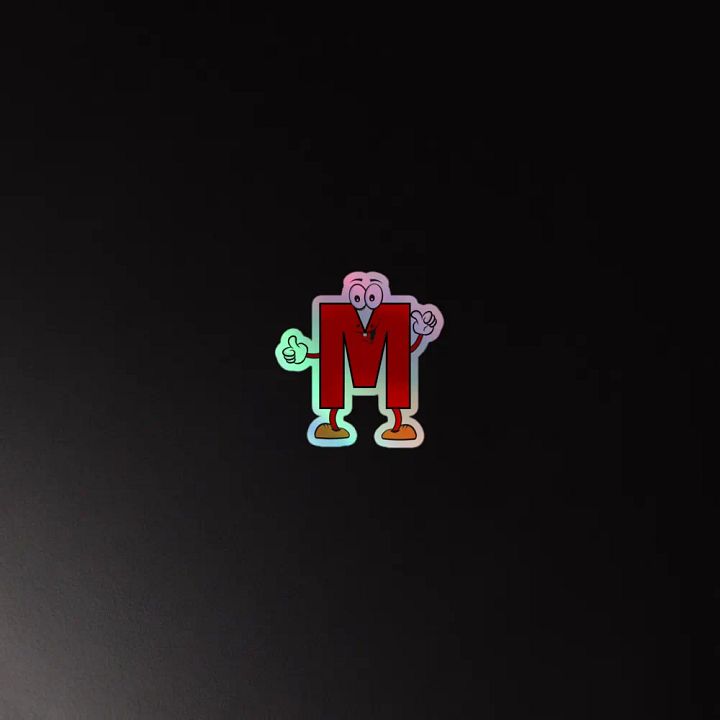M Letter Cartoon Character Holographic Sticker product image (2)