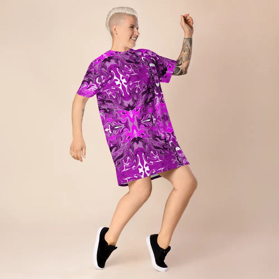 Pink Swirl T-Shirt Dress product image (8)
