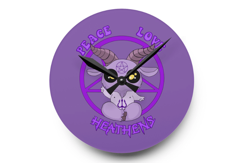 Peace, Love Heathens Wall Clock product image (10)