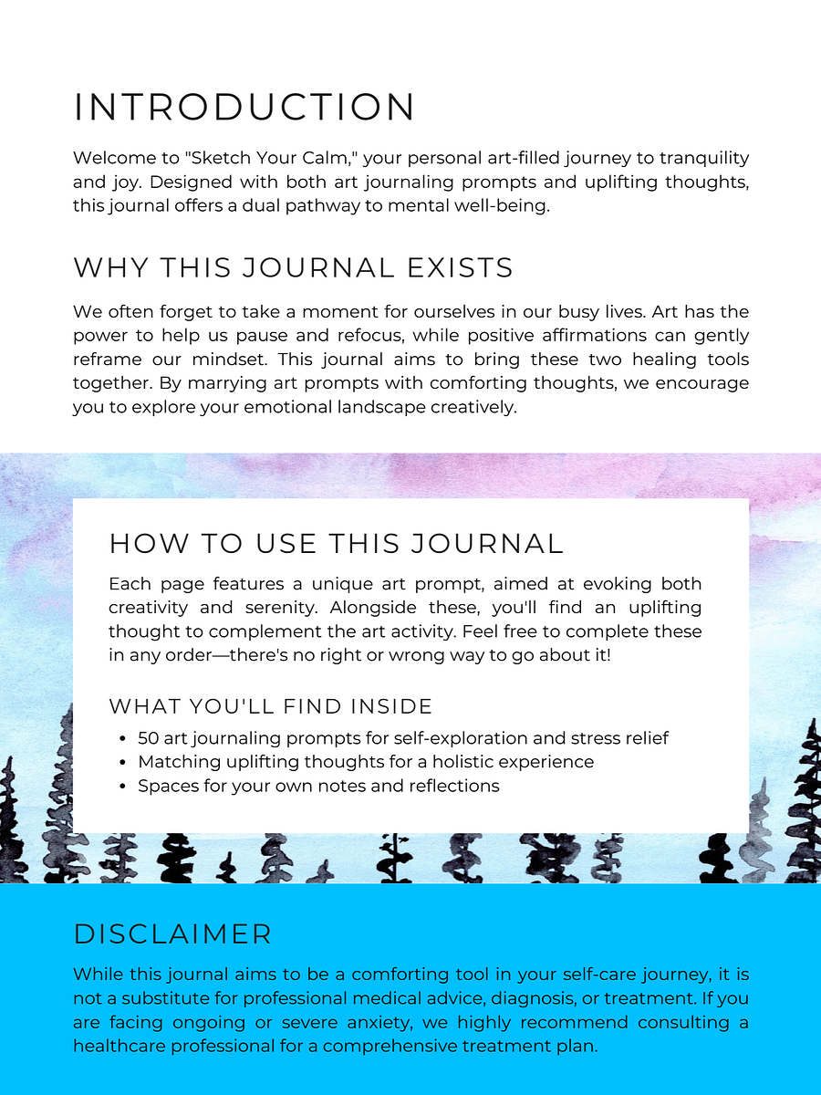 Sketch Your Calm: Art Journaling Prompts for Peace of Mind product image (2)