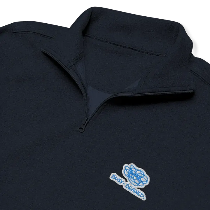 BUSY-BRAINED (aqua bubble design) embroidered quarter zip product image (11)