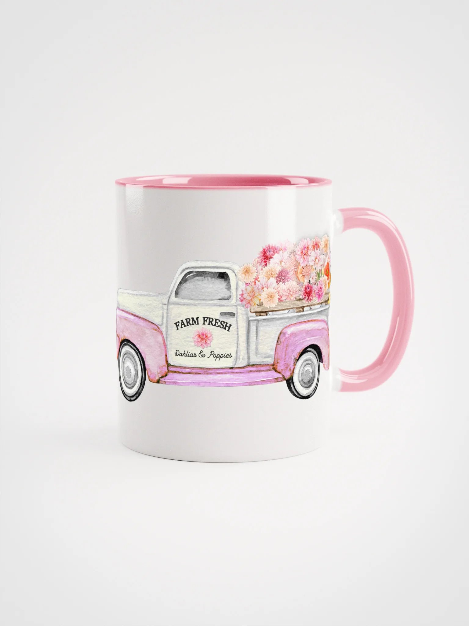 FARM FRESH DAHLIA VINTAGE TRUCK MUG - Wähle Deine Farbe Kaffeebecher ! product image (2)