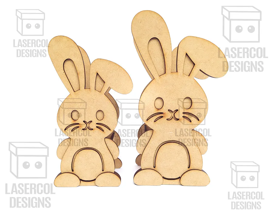 Easter Bunny Basket Set 4 (4 Styles, 2 Sizes) - Laser Cut Files product image (10)