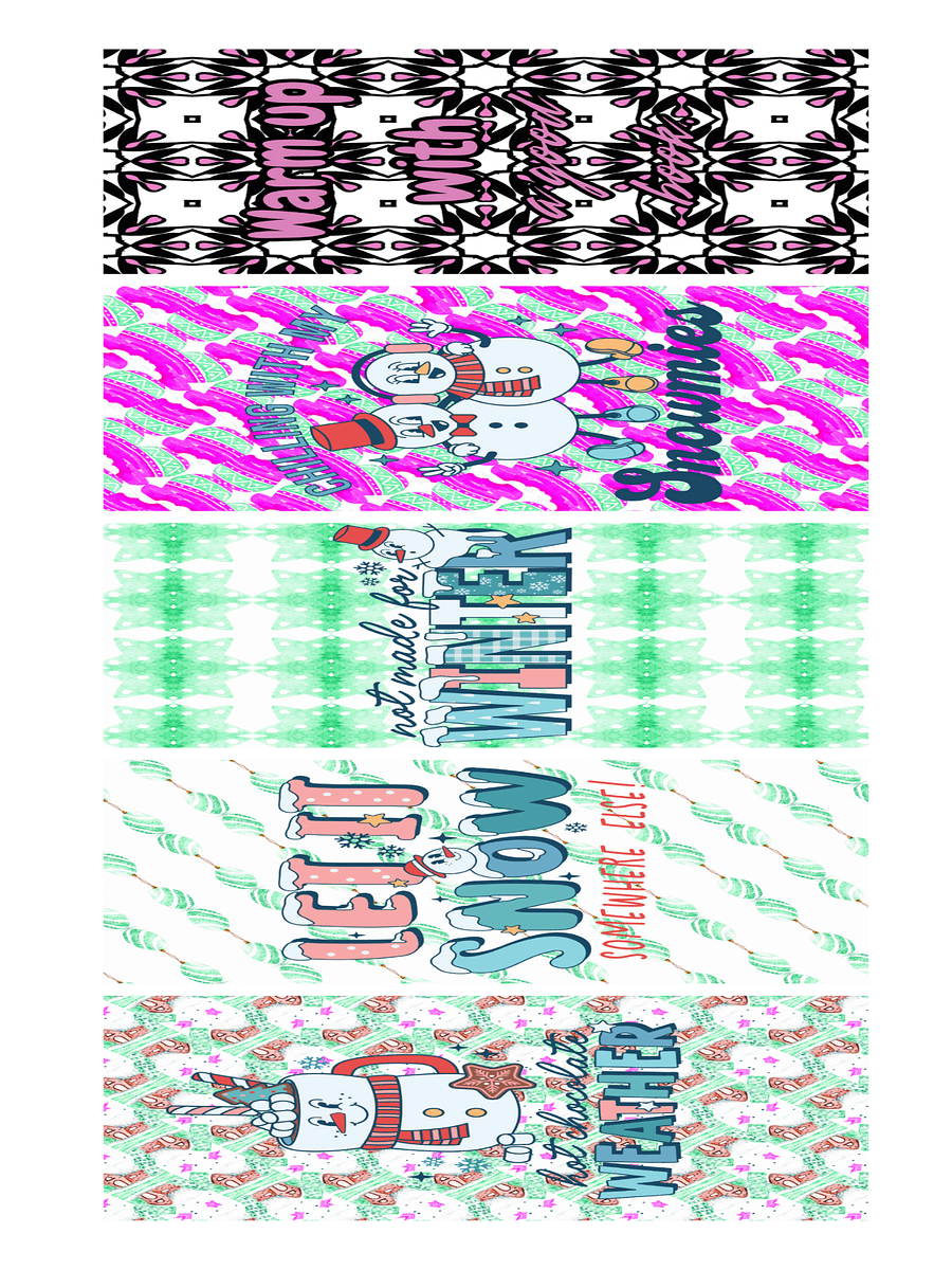 Colored Winter Themed Bookmarks with Patterns and Quotes product image (4)