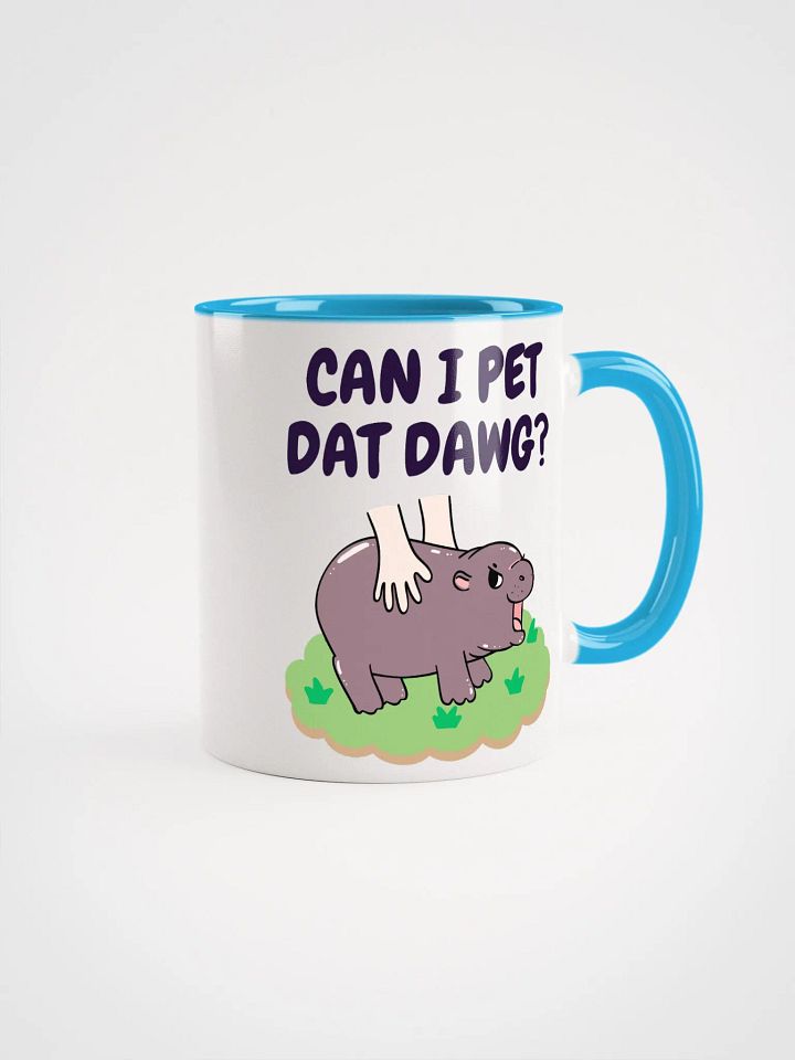 MOODENG'S CAN I PET DAT DAWG? CERAMIC MUG WITH COLOR INSIDE product image (2)