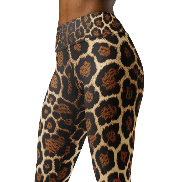 Black Brown Leopard Print Leggings – Stylish Animal Print Stretch Pants for Women – High Waist, Soft, Comfortable, Trendy Activewear product image (1)