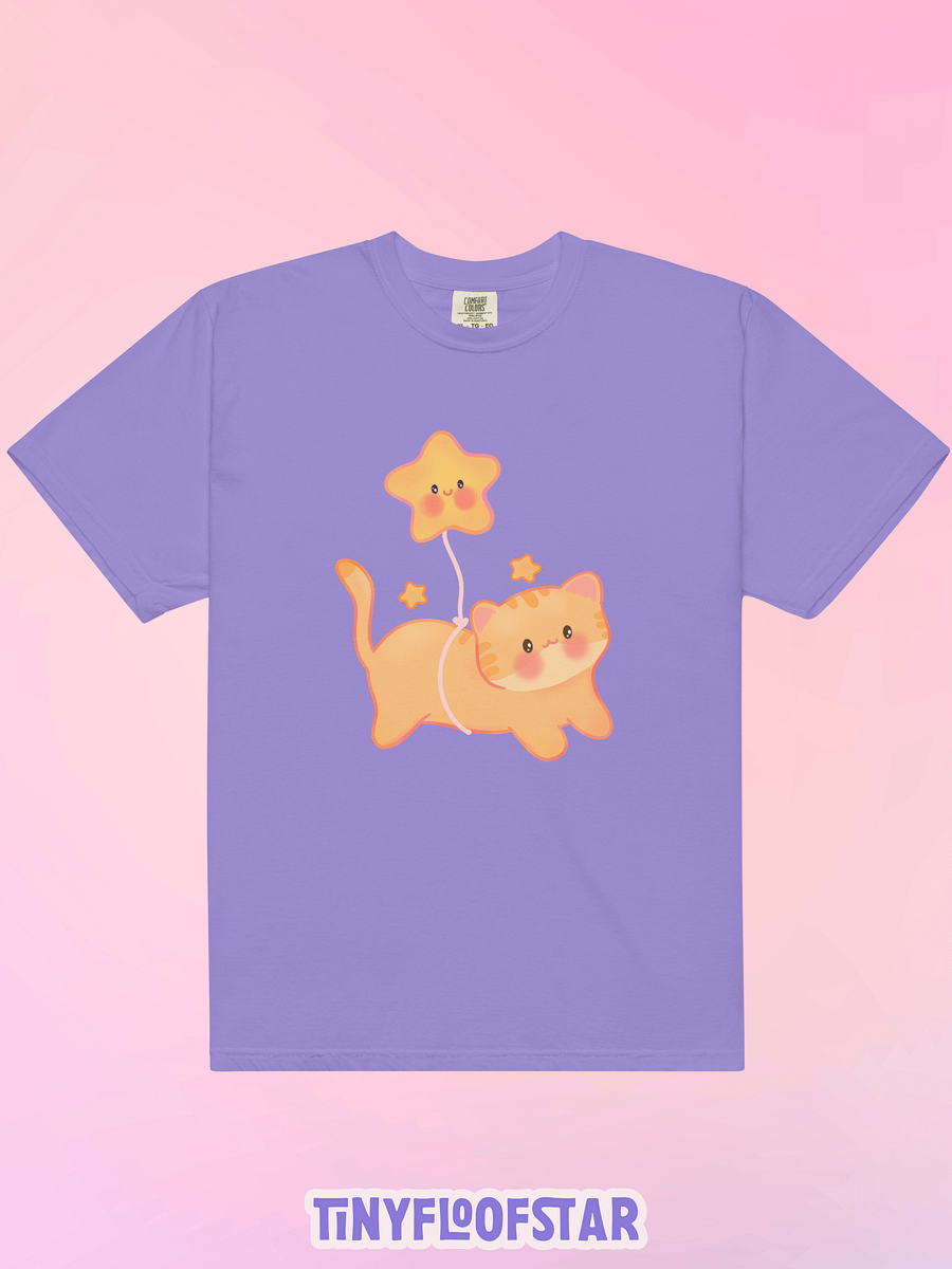 Orange Cat Starry Adventure Cotton Heavyweight T-shirt Unisex product image (1)