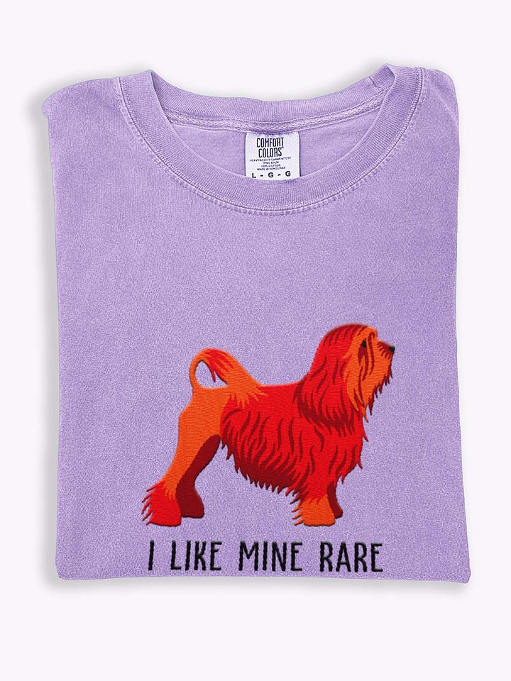 I Like Mine Rare T-Shirt(Embroidered) of a Lowchen(Red) product image (1)