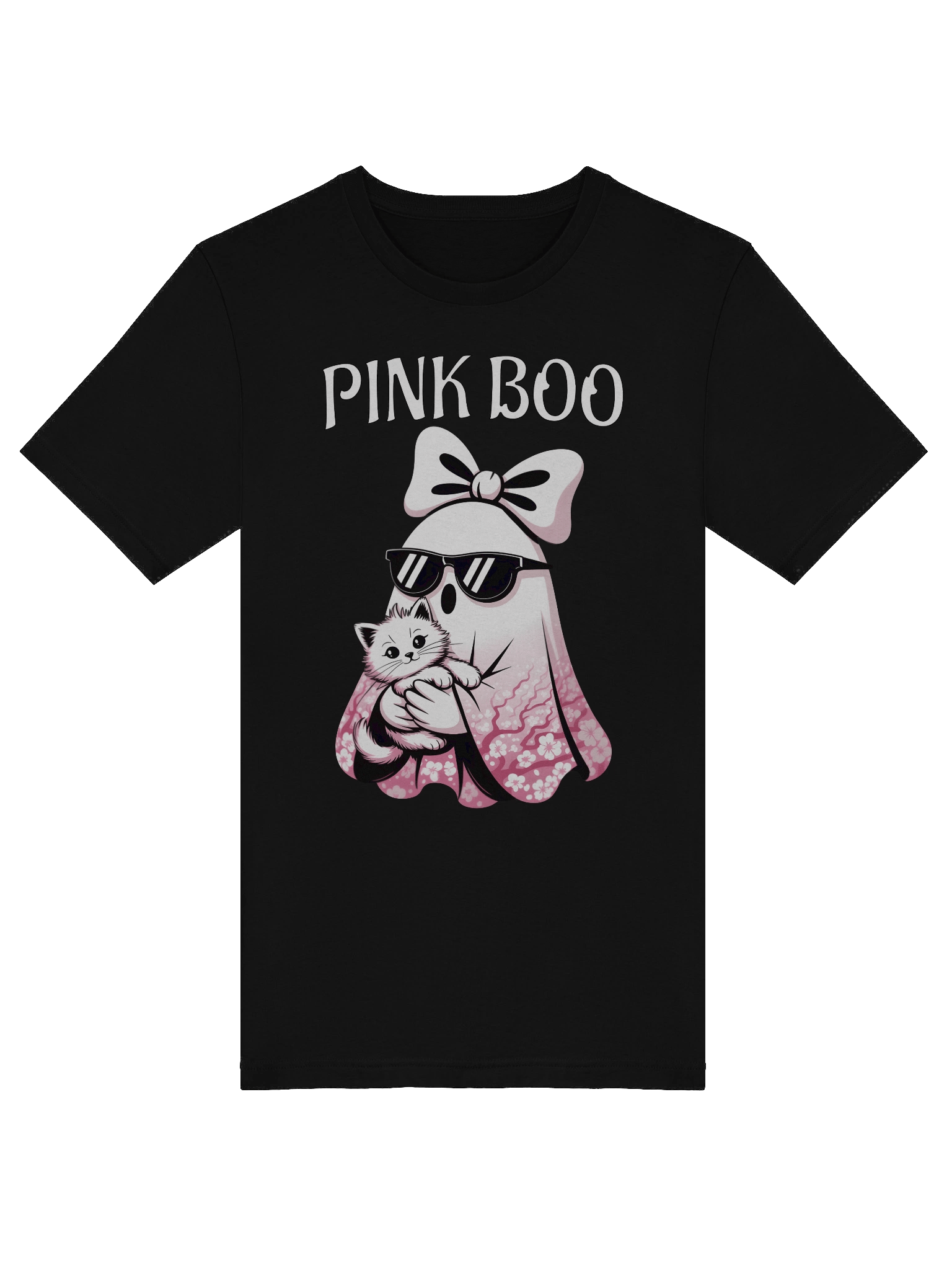 Pink Boo Ghost with Kitty T-Shirt product image (5)