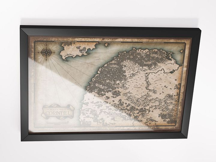 Framed North West Corintiel Map product image (3)