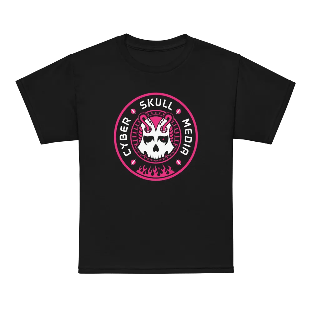Youth Cyber Skull Media Logo Tee | Pink product image (7)