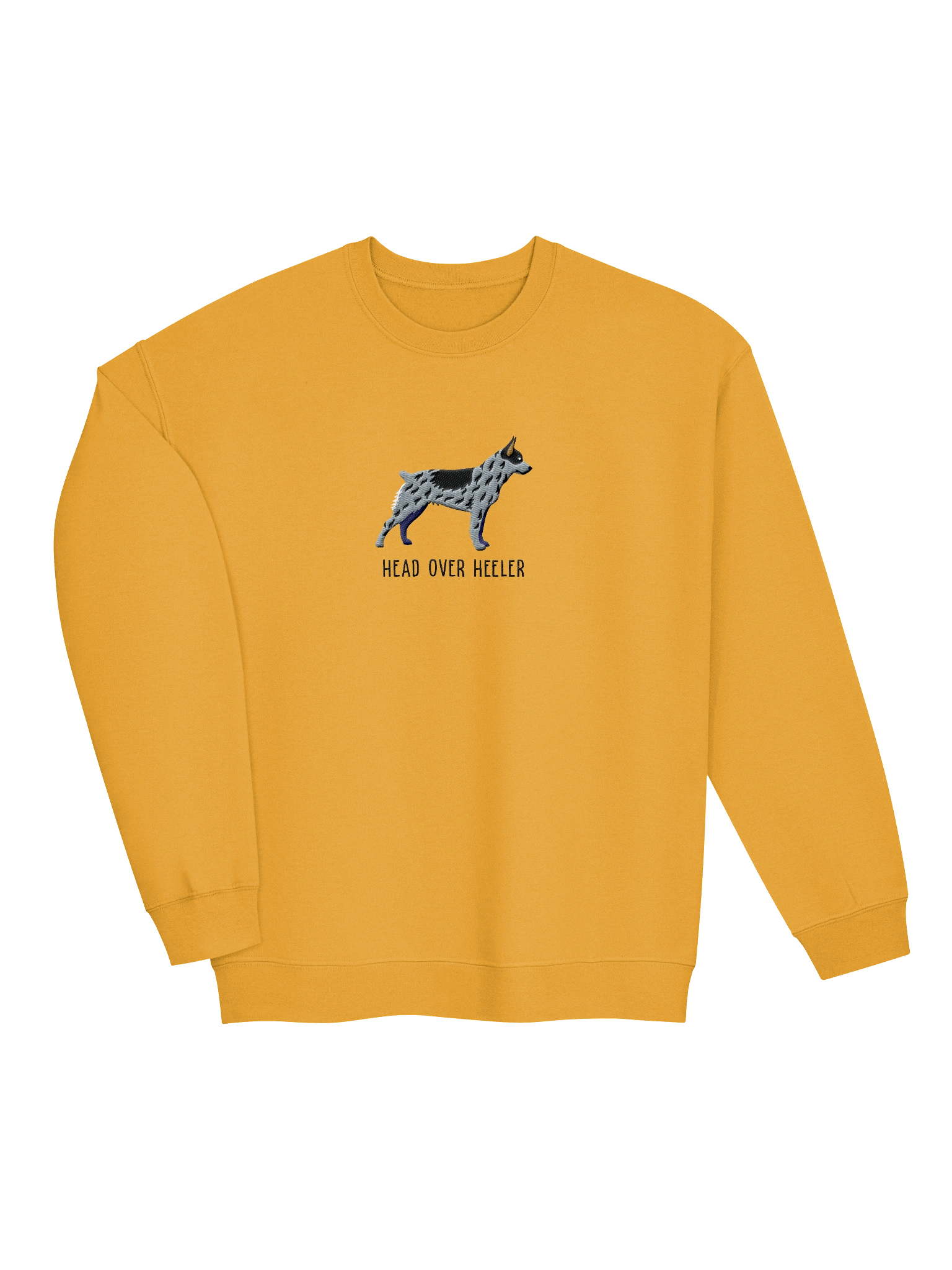 Head Over Heeler Sweatshirt (Embroidered) of an Australian Cattle Dog(Blue Heeler, Docked Tail) product image (15)