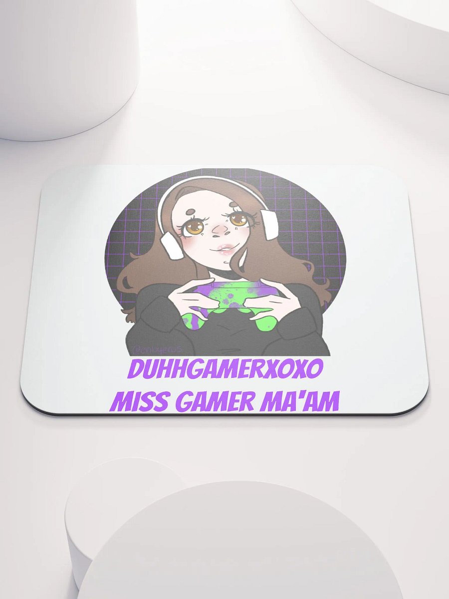 DuhhGamerXOXO/Miss Gamer Ma'am Mouse Pad - Purple Text product image (1)