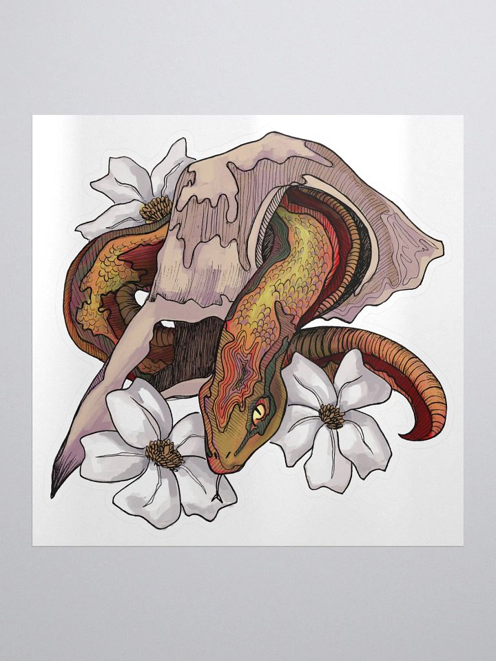 Funky Snake and Bird Skull Kiss-Cut Sticker product image (1)