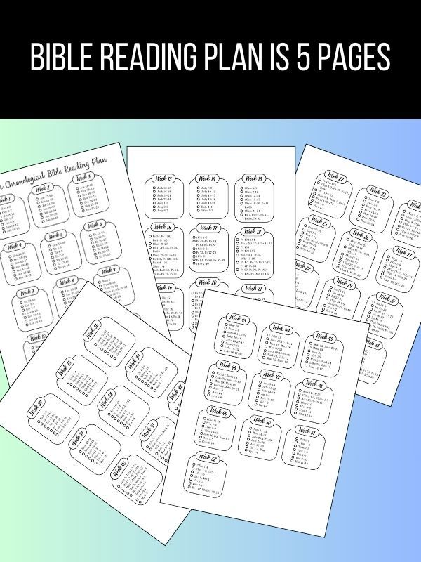 52 Week Chronological Printable Bible Reading Plan product image (4)