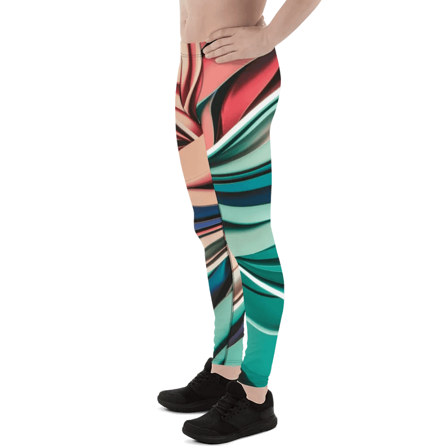 Men's Performance Slim Fit Leggings with Abstract Multicolour Design - TDS Music Exclusive product image (11)