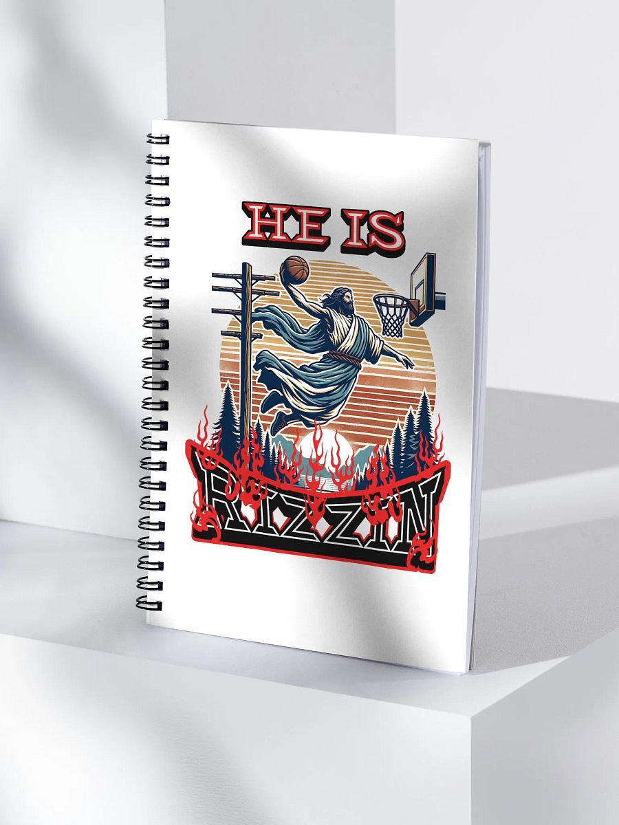 He Is Rizzin Basketball Jesus Slam Dunk Spiral Notebook product image (1)