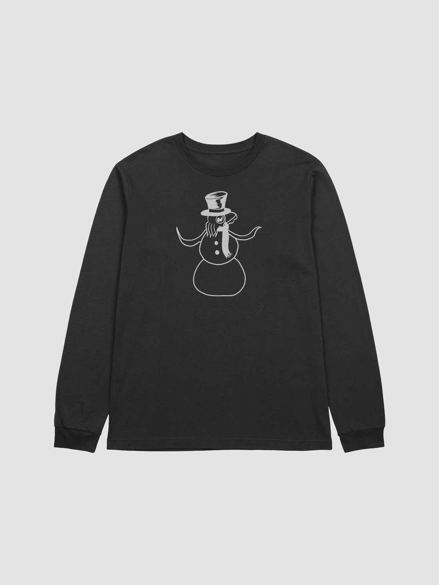 Cuttlefish Snowman LongSleeve Tee - white outline product image (1)