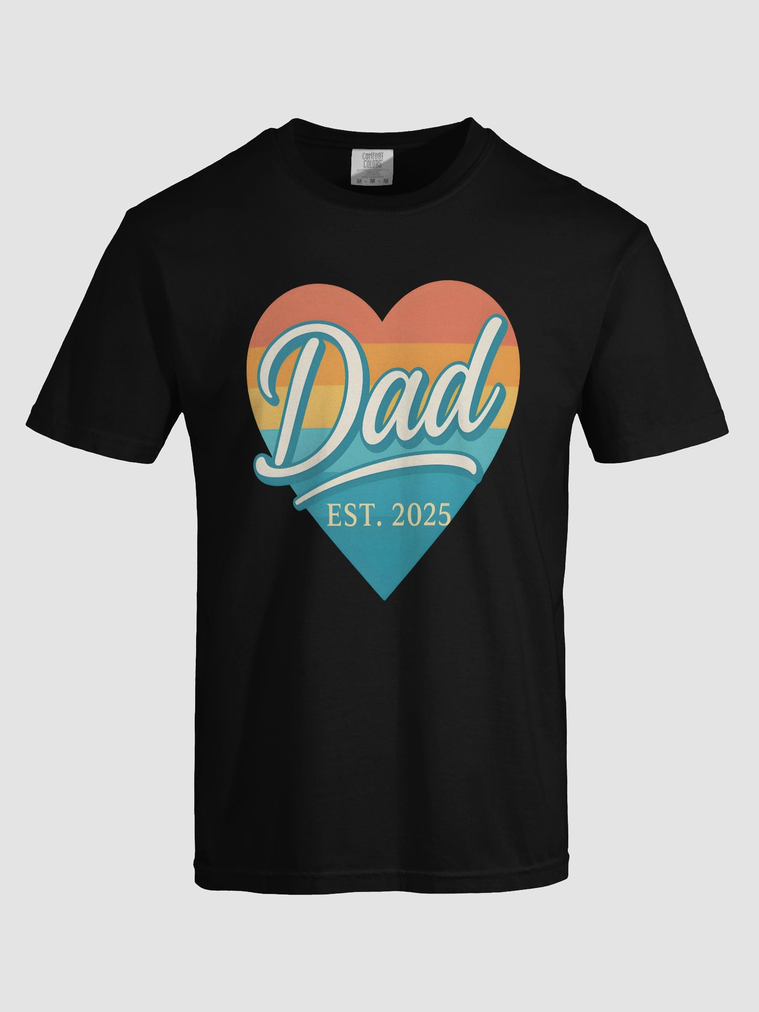 Dad EST. 2025 T-Shirt | New Dad Gift | First Time Father Tee | Colorful Heart Design Shirt product image (5)