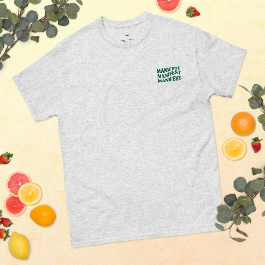 Manifest Embroidered T-Shirt – Align Your Mindset with Style | Premium Minimalist Tee product image (11)
