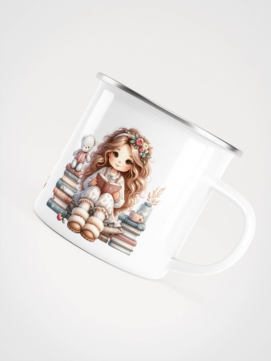 “A Purring Editor” Enamel Mug – Cute Cat, Coffee & Sewing Book Quote Gift product image (5)