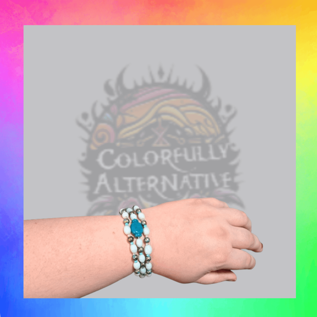 stacked teal bracelet product image (3)