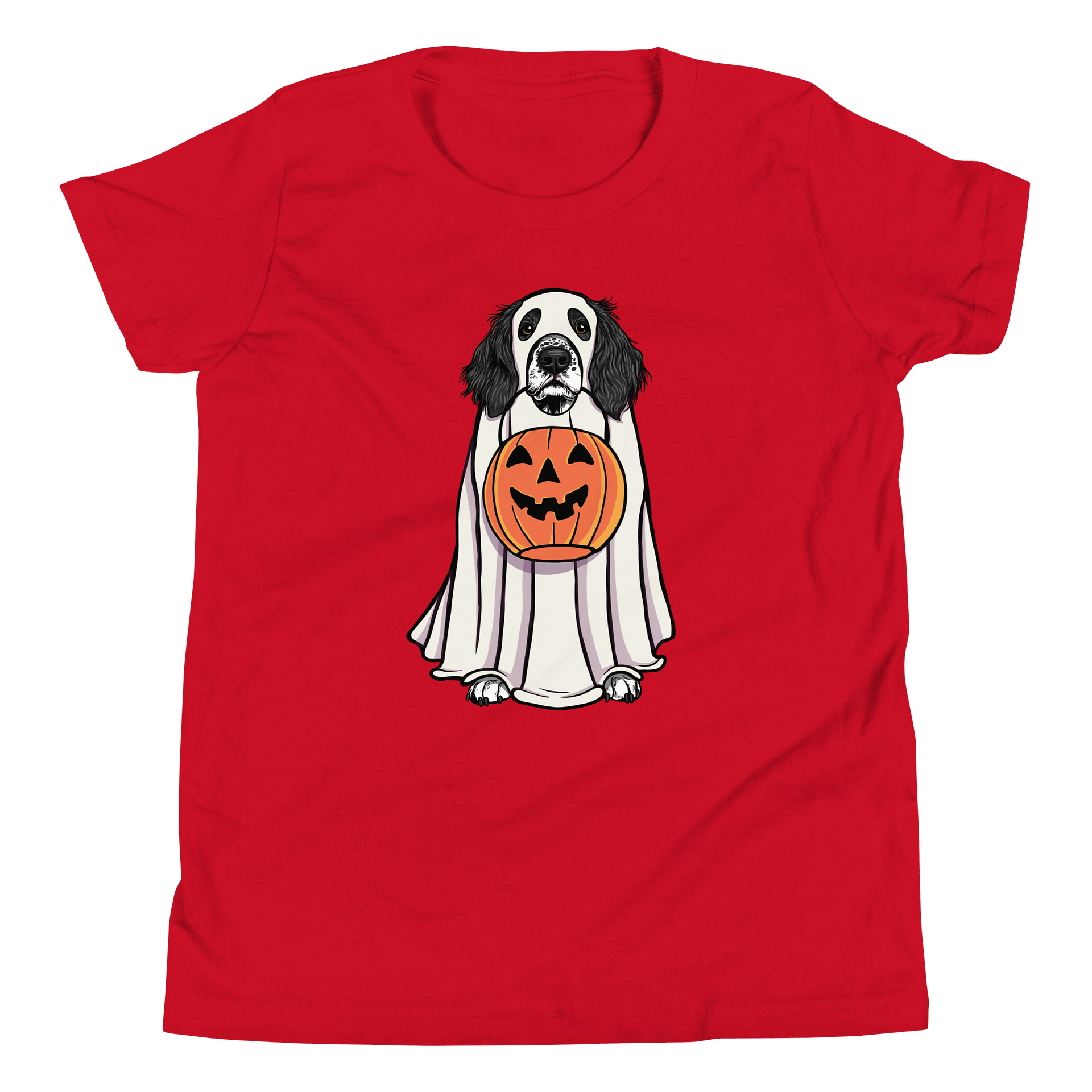 Halloween Springer Spaniel(Black & White) Youth T-Shirt product image (5)
