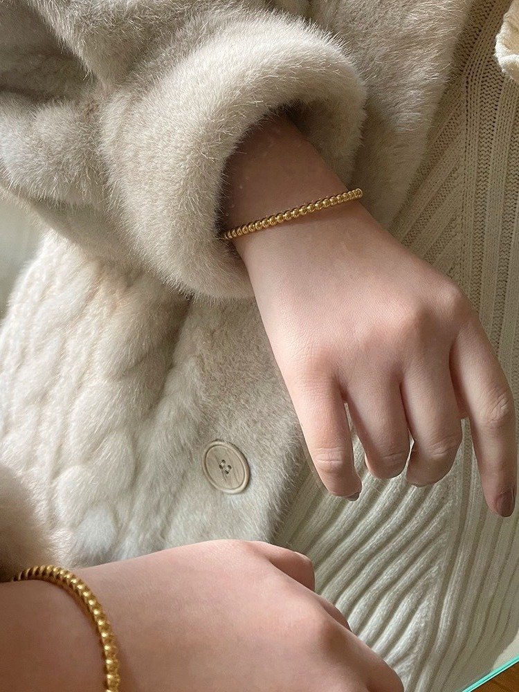Round bead Bracelet | 18K Gold Plated product image (5)