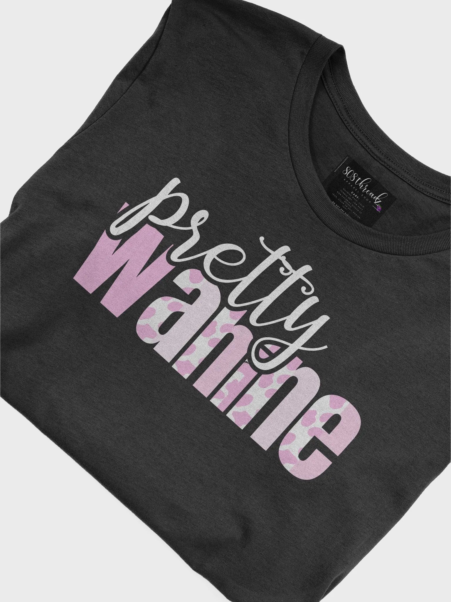 Pretty Wahine T-Shirt; White with Pink Cow Pattern product image (1)
