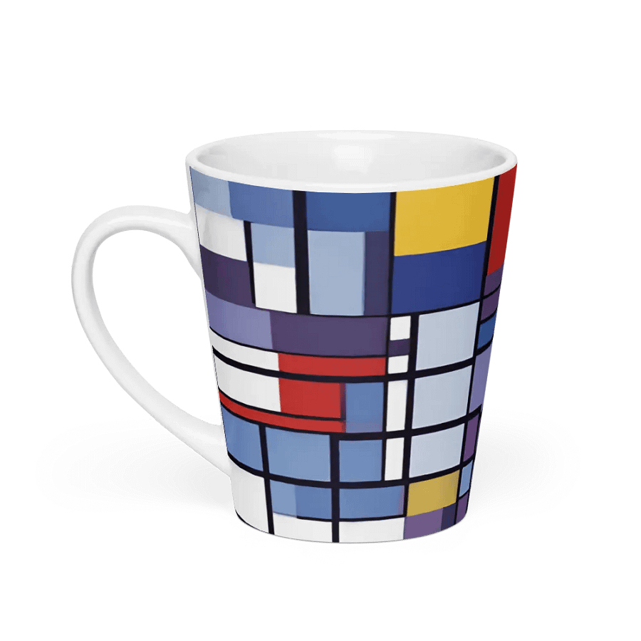 mondrian inspired design Latte Mug for arty moms on mothersday product image (1)