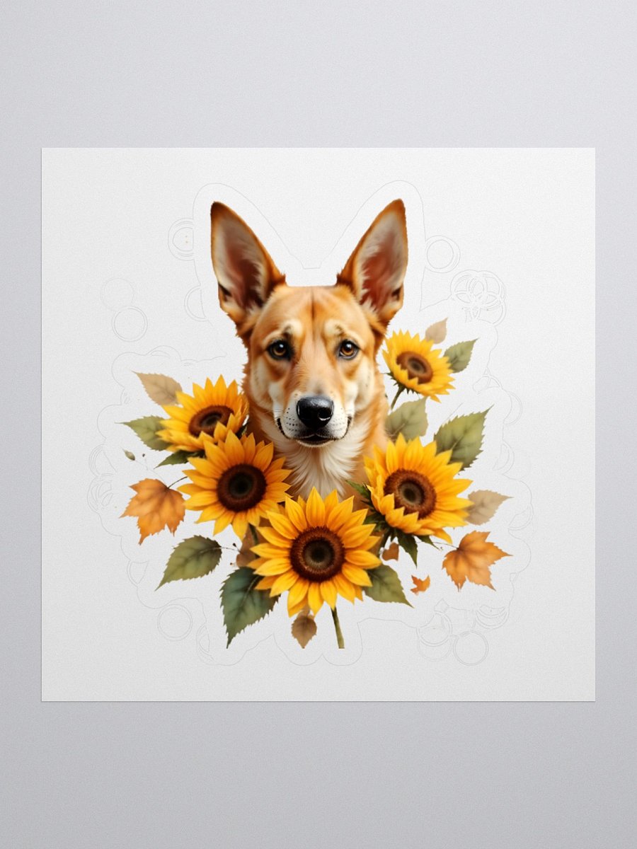 Potcake and Sunflowers Sticker product image (1)
