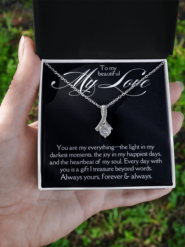 Dainty Ribbon-Shaped Pendant Necklace product image (3)