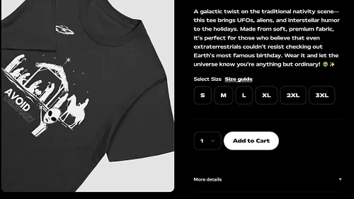 👽🎄 When aliens crash your nativity scene, you know it’s out-of-this-world epic! 🚀👕 Grab the 