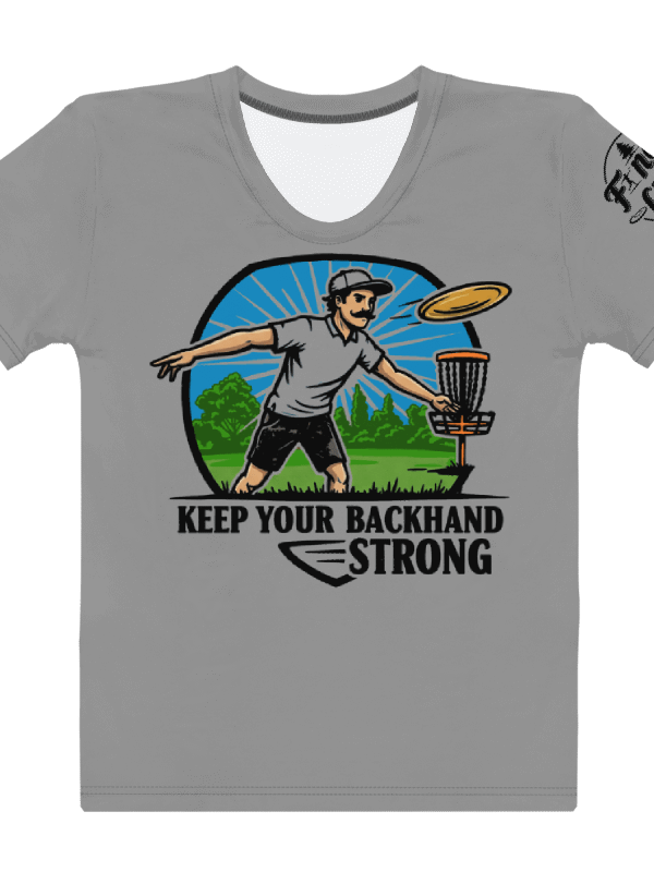 Fancy Lads Women's Grey T-shirt "Keep Your Backhand Strong" product image (1)