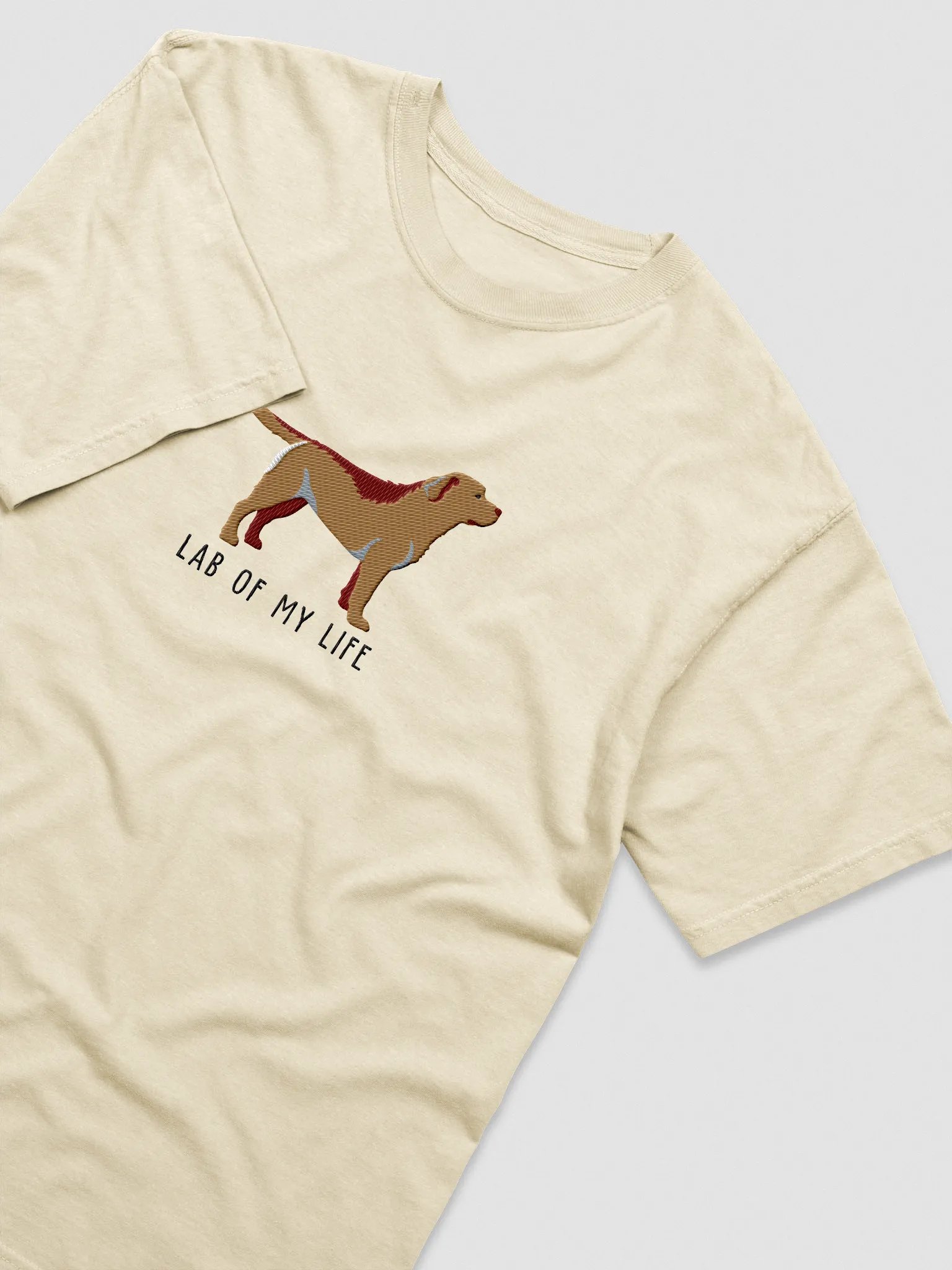 Lab of My Life T-Shirt(Embroidered) of a Labrador Retriever(Yellow) product image (6)