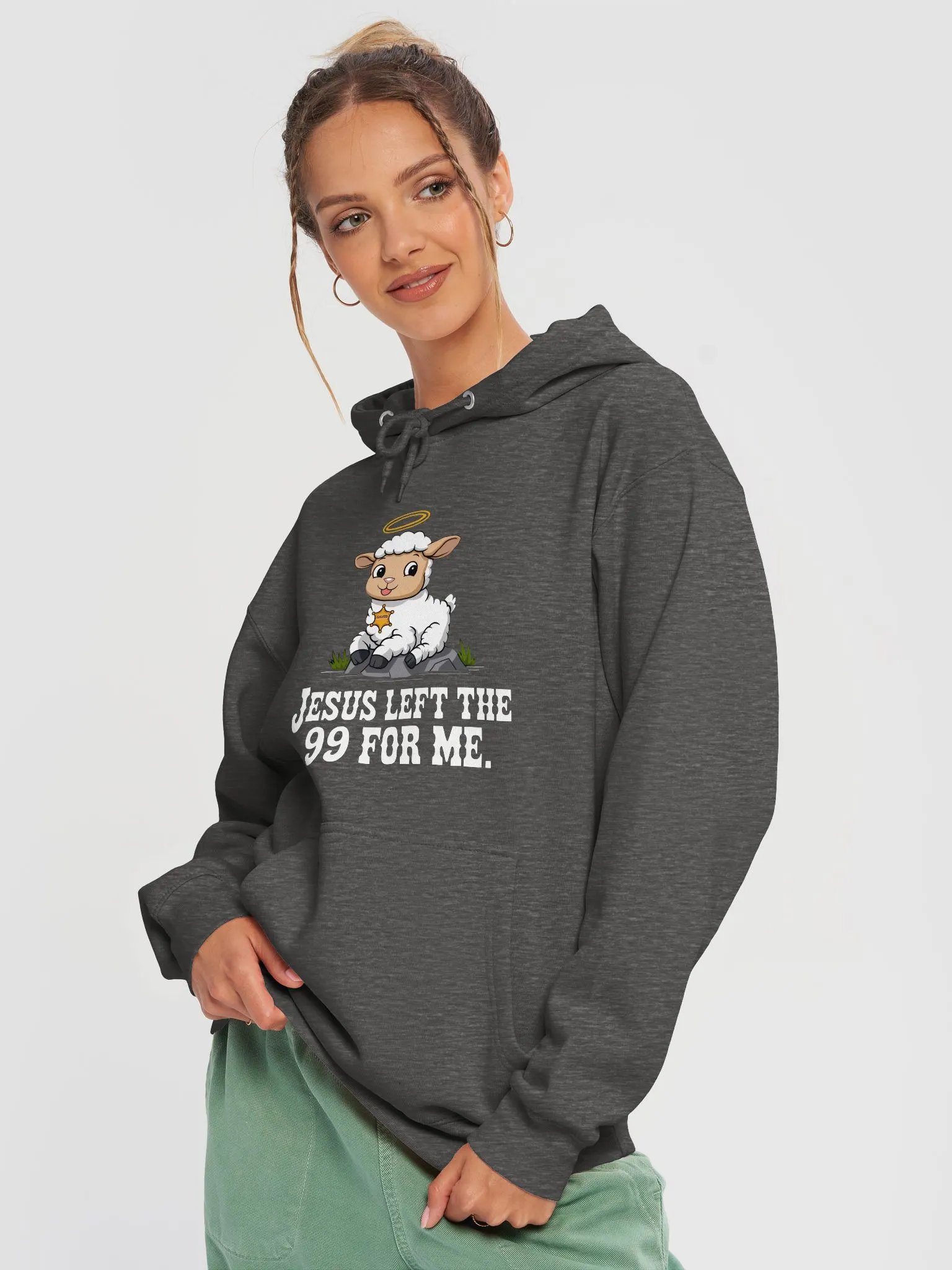 Jesus left the 99 for me Premium Hoodie product image (12)