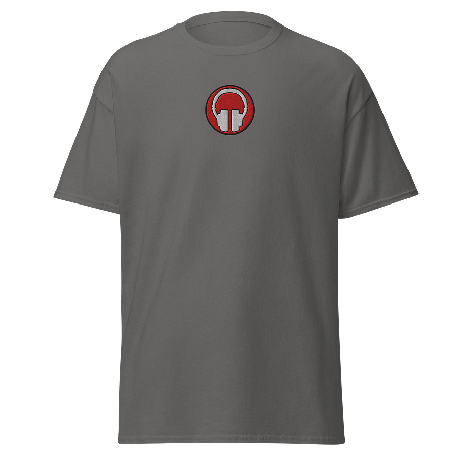 Front & Centre Headphones Embroidered Print Gildan Heavyweight T-Shirt product image (48)