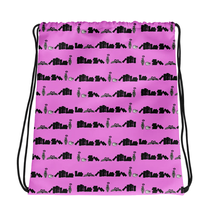 Classy Bookshelf Drawstring Bag (Pink) product image (1)