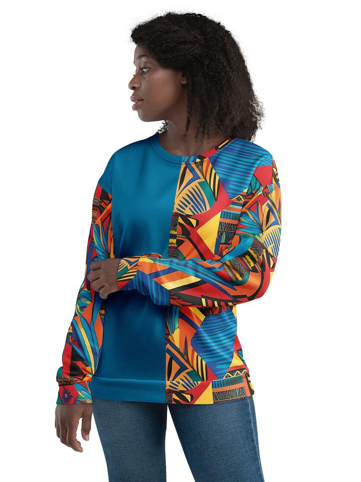 African-Inspired Pattern All-Over Print Recycled Unisex Sweatshirt product image (2)