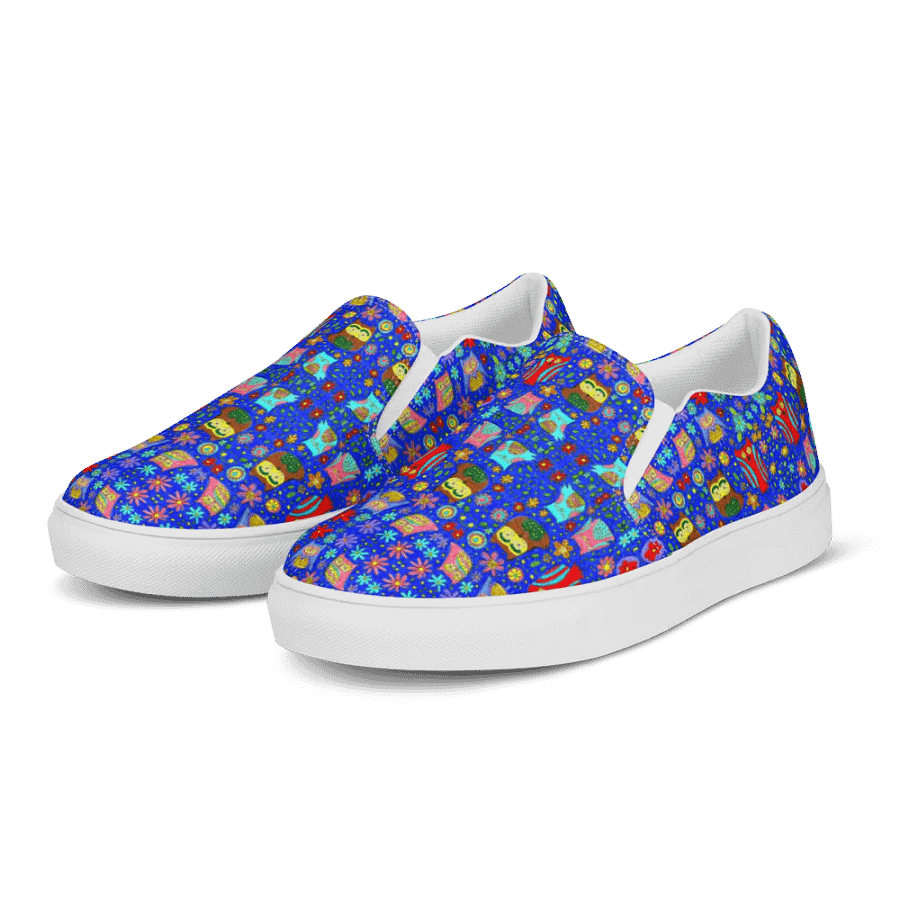 Colourful Owls Kaleidoscope Men's Canvas Shoes product image (4)