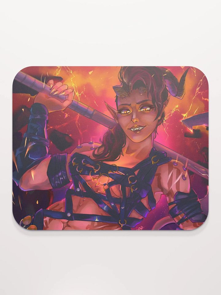 Fury of Avernus - Tiefling Barbarian Video Game Mouse Pad - Art by CosmicChroma product image (2)