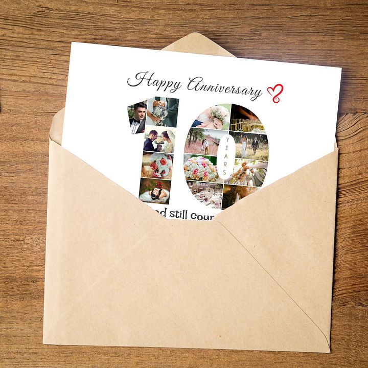 10 Year Anniversary Photo Card Editable Canva Template product image (2)