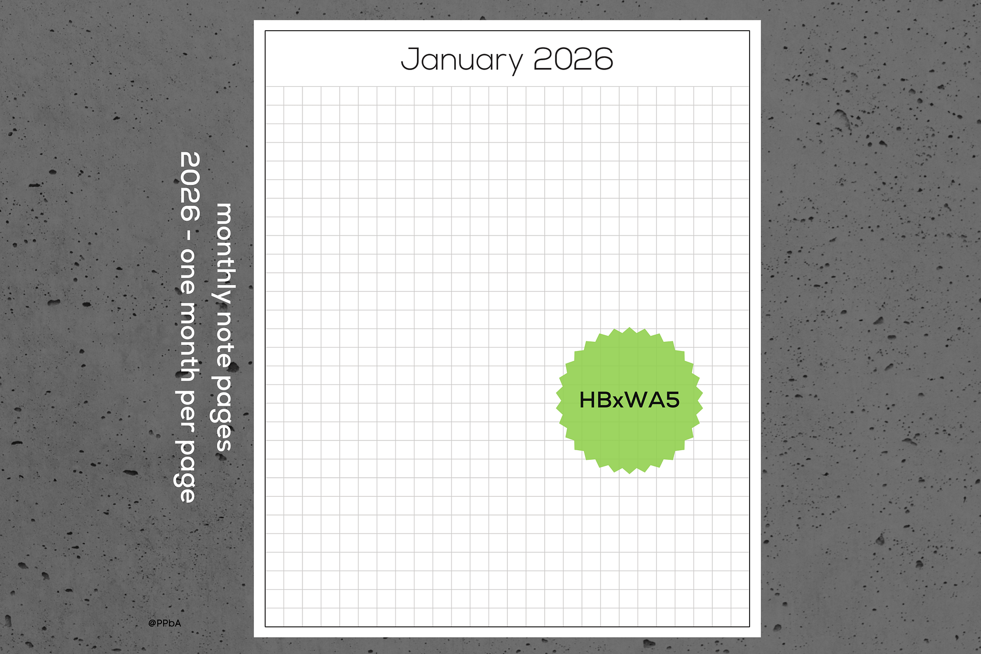 monthly note pages - HBxWA5 - 2026 (1.4) product image (1)