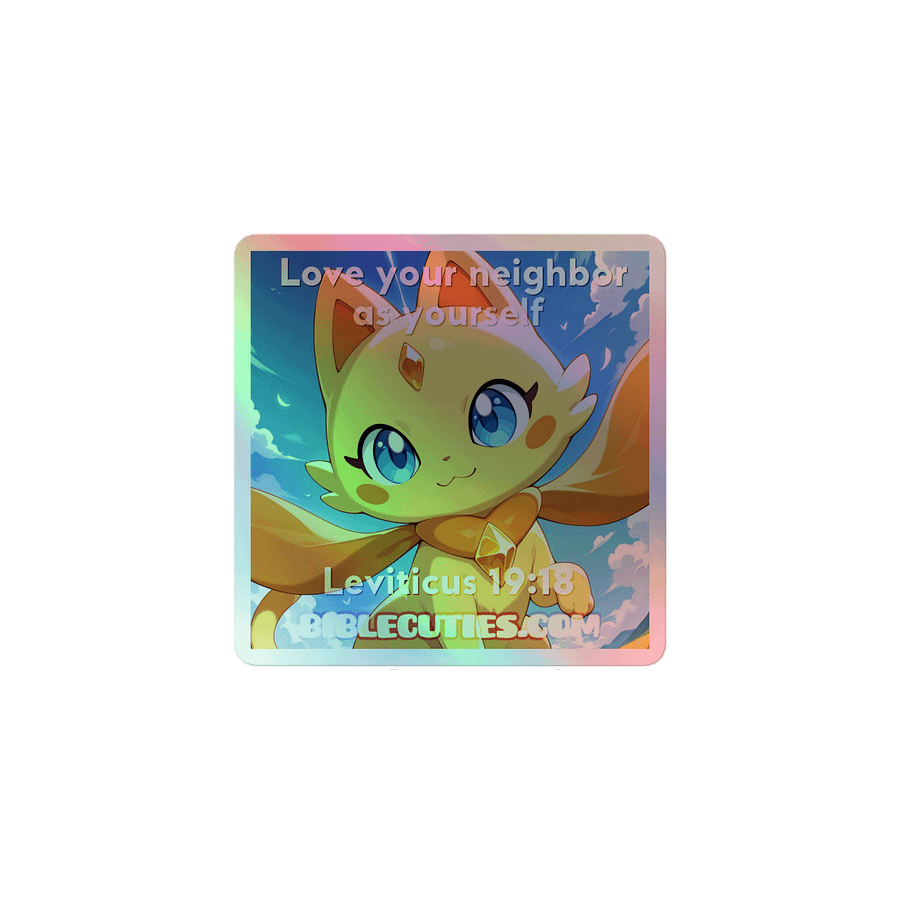 Bible Cuties Valentina - Love your neighbor as yourself Holographic Sticker product image (1)