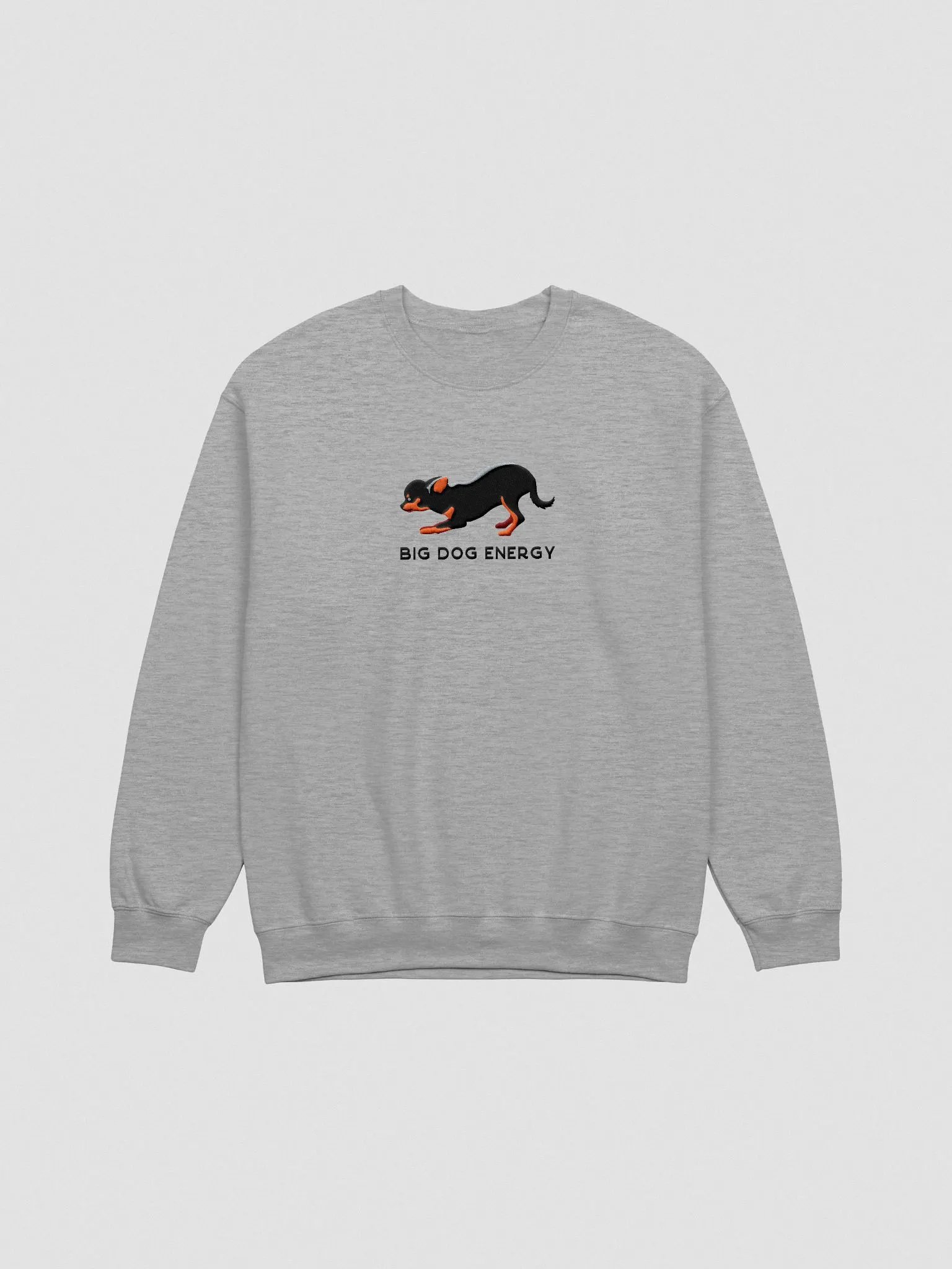 Big Dog Energy Sweatshirt (Embroidered) of a Chihuahua(Black & Tan) product image (4)