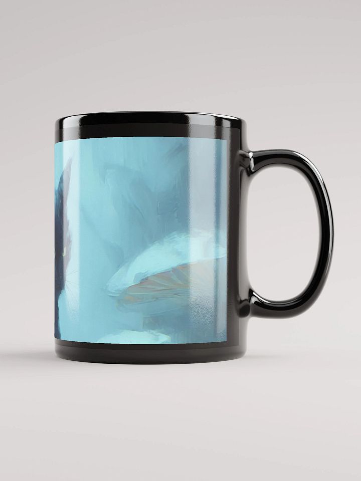 Mystical Feline Dream Black Glossy Mug product image (2)