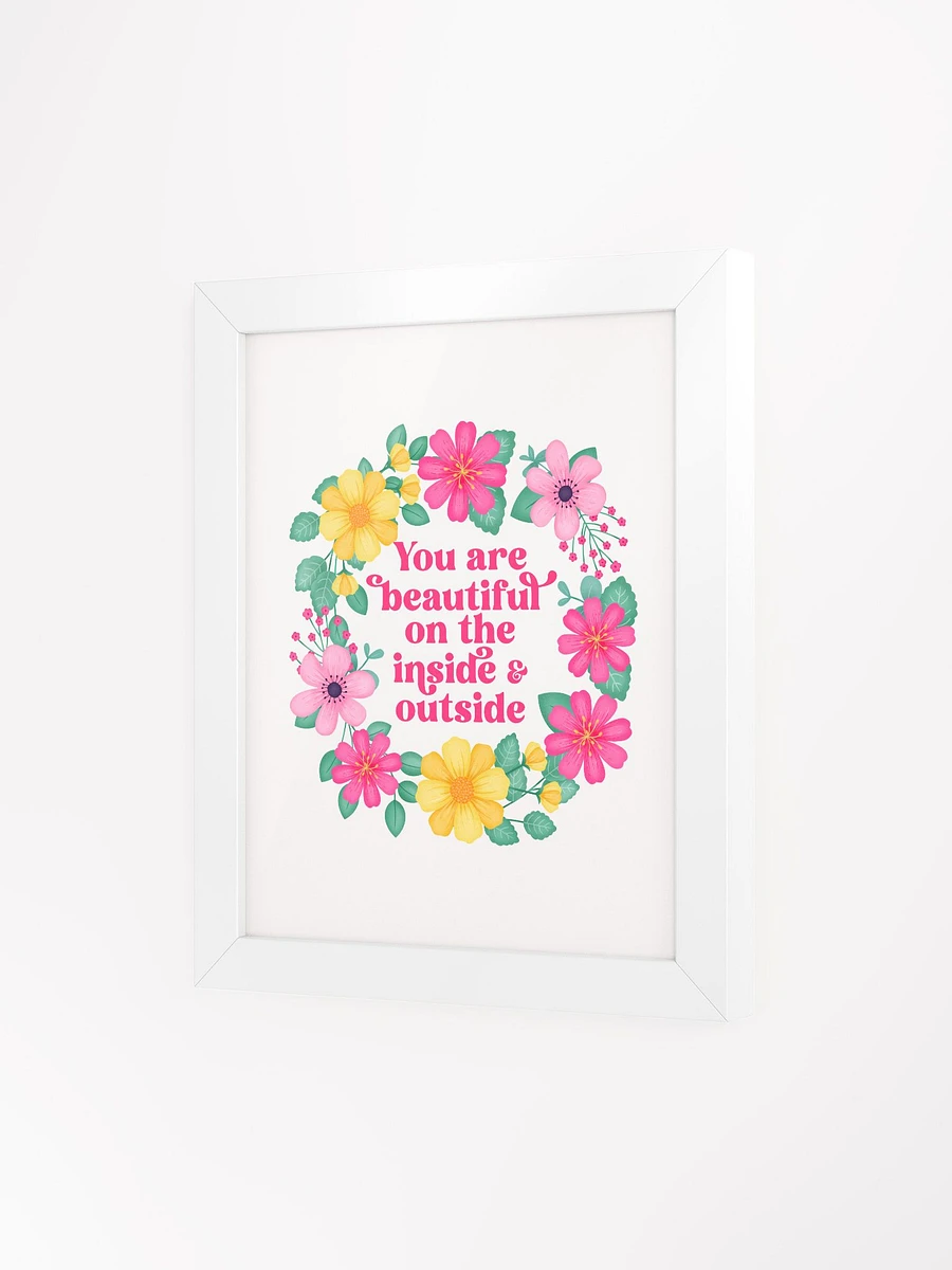 You are beautiful on the inside & outside - Motivational Wall Art White product image (3)